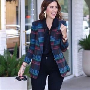 Cabi Holiday Plaid Blazer 